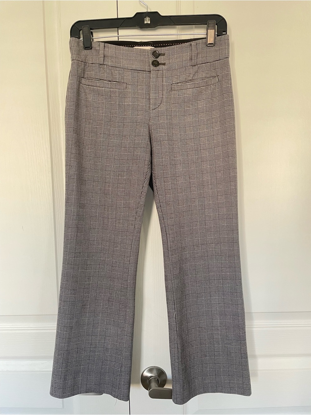 Anthropologie The Essential Flare glen plaid trousers, US 0 / UK 4